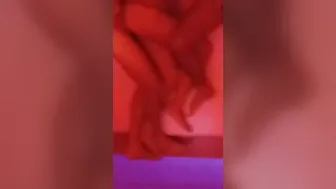 Beauty blonde being penetrated her cunt and jerking off to cuckold hubby
