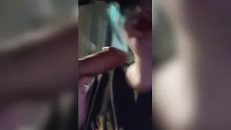Outdoors back porch fellatio
