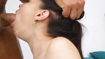 Submissive whores adorable face USED for rough deep throat