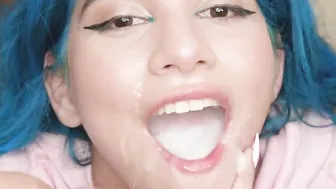 PremiumBukkake - Min Galilea swallows 64 big cumshots inside mouthful