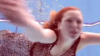 3 girls with Matrosova into swimming pools