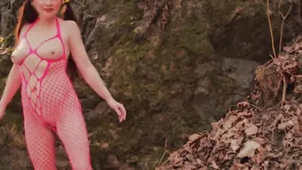 Rebeccaxhot bare-breasted and almost nude on the Neisse River