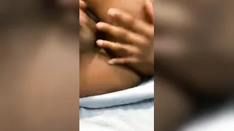 Mia African plays with her bushy creamy Ebony snatch
