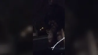 RISKY MASTURBATION INTO OUTDOORS SIDEWALK AT NIGHT