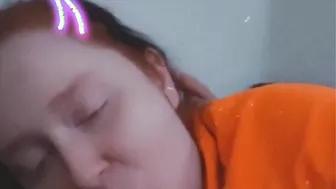 Blowing gigantic dick till it explodes