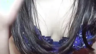 Young jap women cream pie