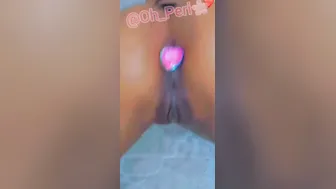 Black cunt with mouth Uses Plug