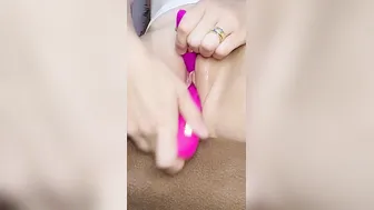 Groaning Over Vibrator And Creamy Vagina Cum
