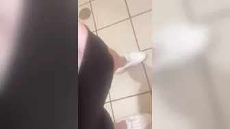 Squirting and cumming all over Starbucks WC