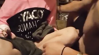 FIANCE SMOKING WHILE STROKING AN THROAT FUCKING MY DICK