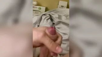 Stroking gigantic cock