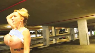 Huge jugs inside outdoor