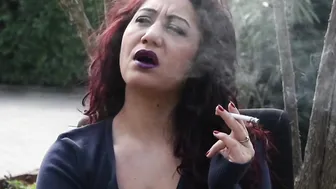 I smoke a cigarette outdoor
