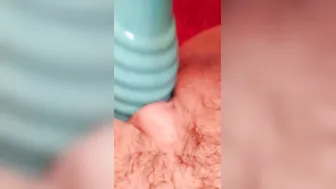Solo cougar masterbation with rabbit dildo