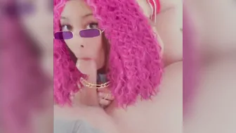 Blowing gigantic cock with filter snap chat