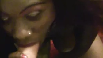 Black bimbo CFNM hardcore begs for cum inside mouth from