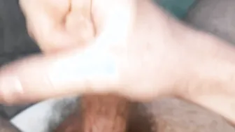 Huge load of spunk from my thick uncut penis / Scally chav restroom fun