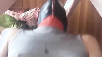 My skank fiance is taking my penis down her throat and receives a big load of cum into her mouth