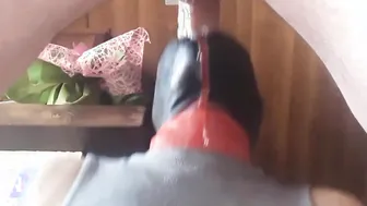 My skank fiance is taking my penis down her throat and receives a big load of cum into her mouth