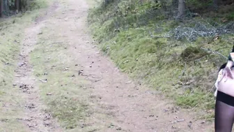 Outdoors striptease