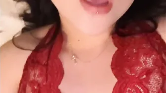 BBW having fun around with her dildo