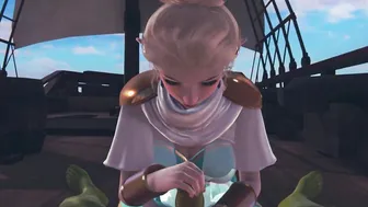 Adorable elf jerking off orc penis point of view