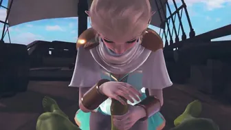 Adorable elf jerking off orc penis point of view