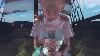 Adorable elf jerking off orc penis point of view