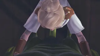 Adorable elf blows orc penis pov