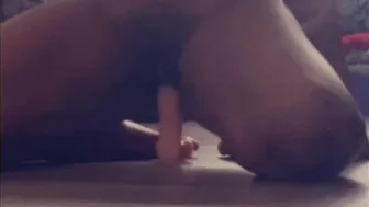 Huge Butt African Hottie Solo Play Rides Vibrator  Having Fun with Breasts