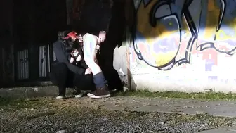 bimbo MILF suck my cock and rimm my booty public