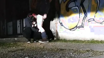 bimbo MILF suck my cock and rimm my booty public