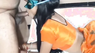 desi married babe sucking off and fucking into new saree -