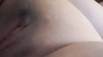 Hispanic uses body massager for play with her soak sticky snatch.
