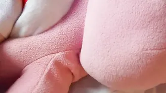Pee on my foot and teddy bear