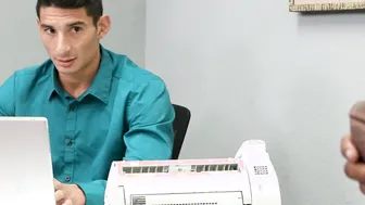 Worker porn video – Office worker getting his white asshole ruined by two meaty ebony dicks