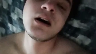 FTM MOANS loudly while he fucks himself