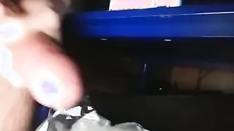 Jerking off nude inside the dark