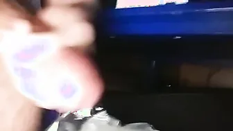 Jerking off nude inside the dark