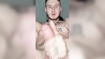 Gigantic muscle dude with big gigantic juicy dick jerking off