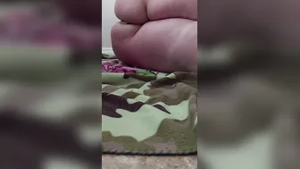 Frozen anal beads and spanking