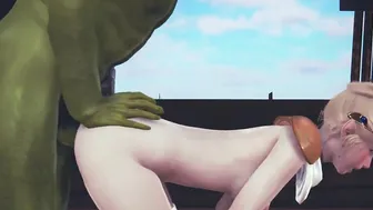 Rude orc fucks adorable elf into the booty