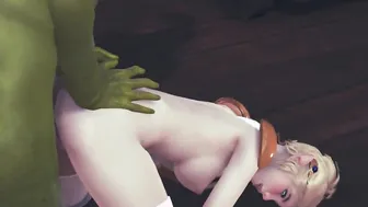 Rude orc fucks adorable elf into the booty