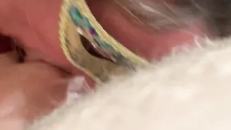 Fiance sucking off next door gigantic penis and enjoys a nice load of cum.