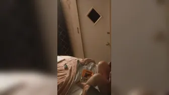 Milf smoking into hoody night dress