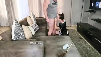 Cheating Husband porn video – Caught my hubby cheating with our French maid that turned inside a 3some