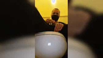 cummed inside the floor of outside mall WC