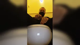 cummed inside the floor of outside mall WC