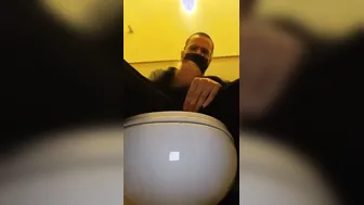cummed inside the floor of outside mall WC