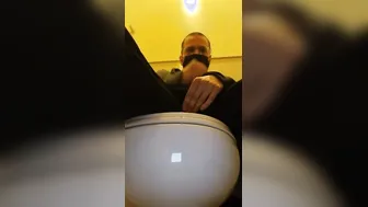 cummed inside the floor of outside mall WC